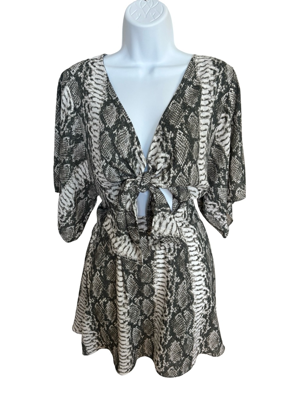 Buddy Love Connie Tie Front Snake Print Dress Sz S